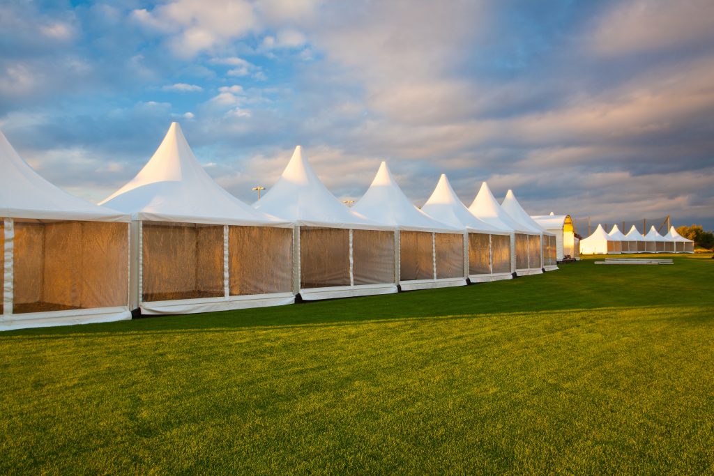 Mobile tent for trade show Mobile tent for trade show at amazing sunset